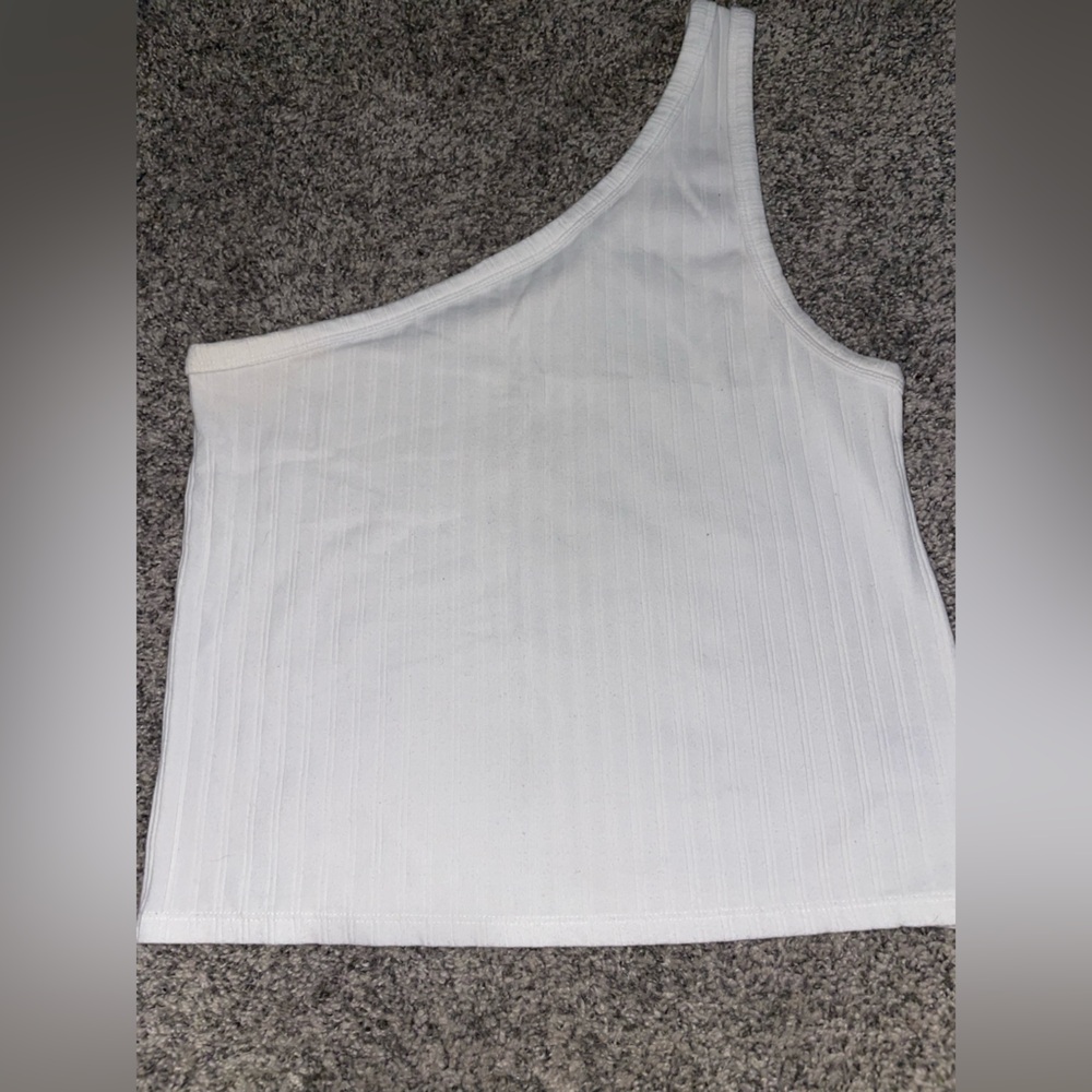 American Eagle Outfitters White Ribbed Tank Top